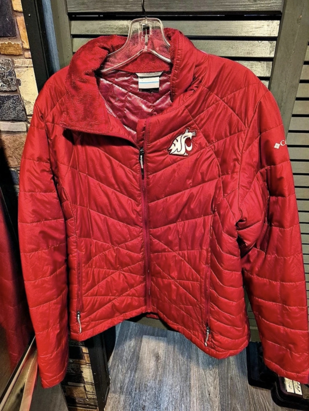Columbia Omni-Heat Washington State University Cougars Quilted Jacket Red XL
